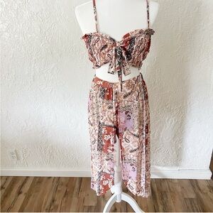 Almost Famous Skort & Top Boho Paisley Matching Set